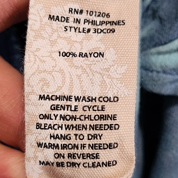 SOFT SURROUNDINGS Womens Petite Small Blue Tie Dye Wide Leg Pants Resort Artsy - Picture 7 of 7